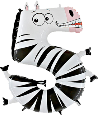 Tierzahl 5, Zebra 40 in / 102cm unbefüllt