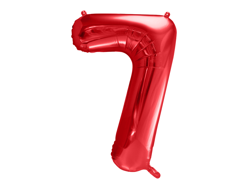 Folienzahl rot 34 in / 86cm 7 mit Helium und Gewicht